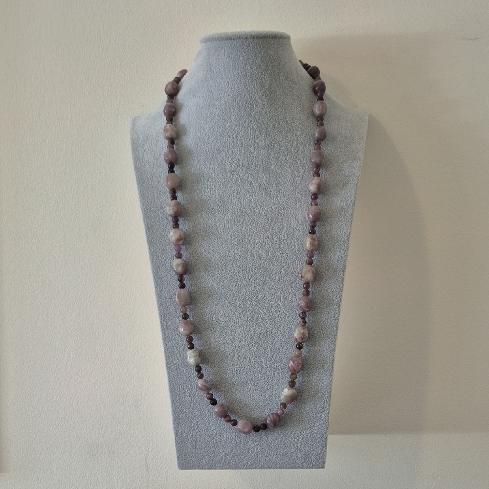 Lilac Jade Necklace & Matching Braclet NATURAL STONES